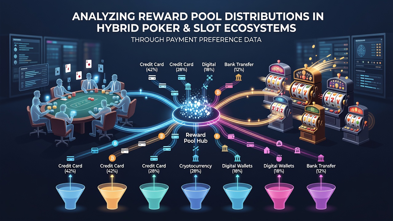 Data visualization showing reward pool allocations across hybrid poker and slot platforms linked to payment method trends