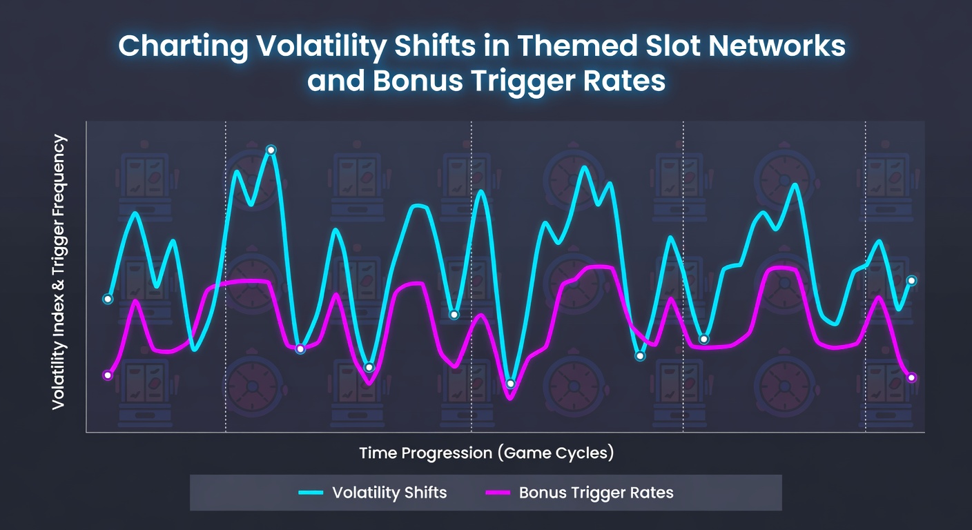 Network diagram illustrating connections between themed slots and measured bonus activation frequencies