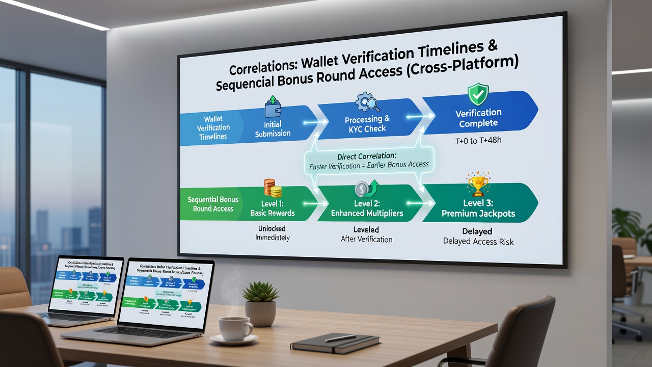 Data visualization of bonus round access rates correlated with verification completion times across devices