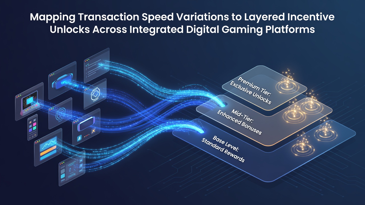 Data visualization showing transaction speed variations mapped to incentive unlock tiers on gaming platforms
