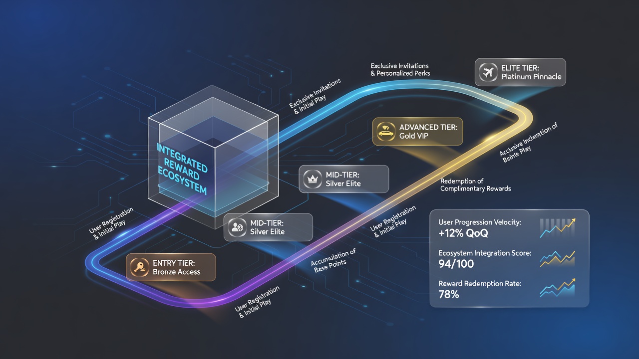 Flowchart illustrating player journey mapping in reward ecosystems with data points