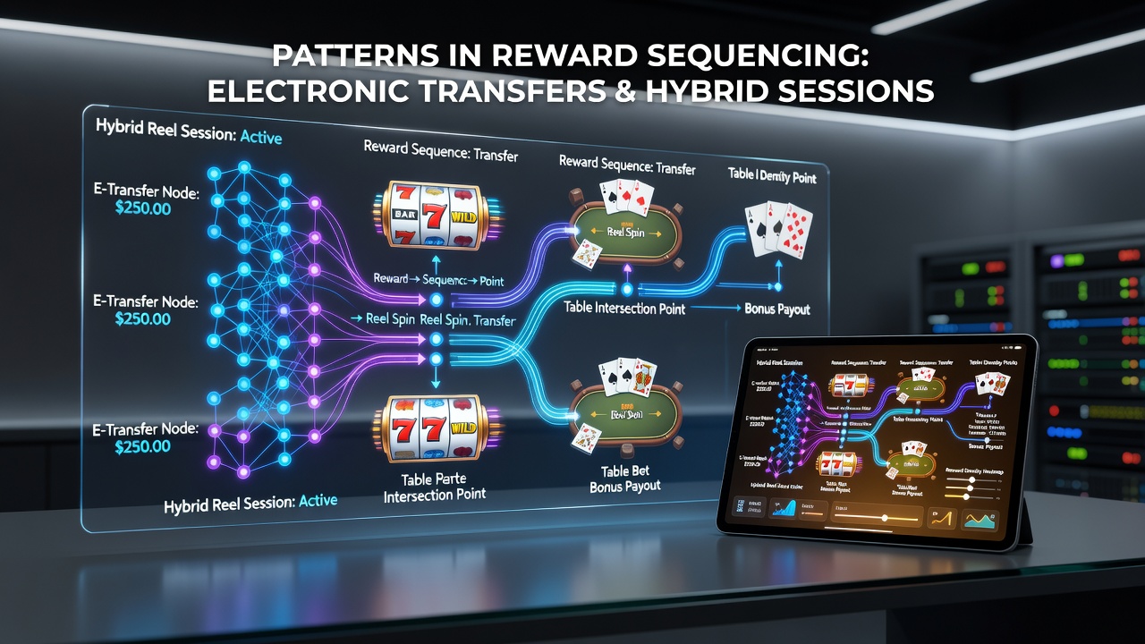 Portable device displaying reward sequence progression across reel and table hybrid games