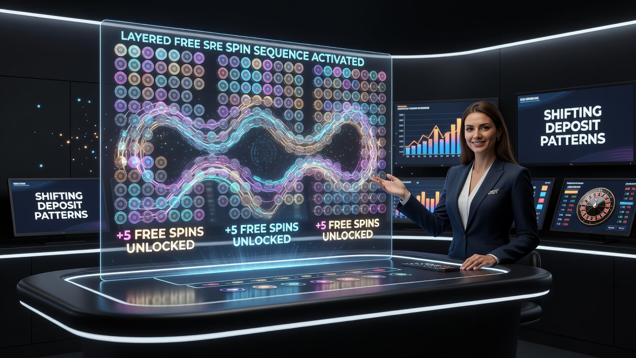 Close-up of live dealer interface displaying stacked free spin indicators tied to recent deposit activity